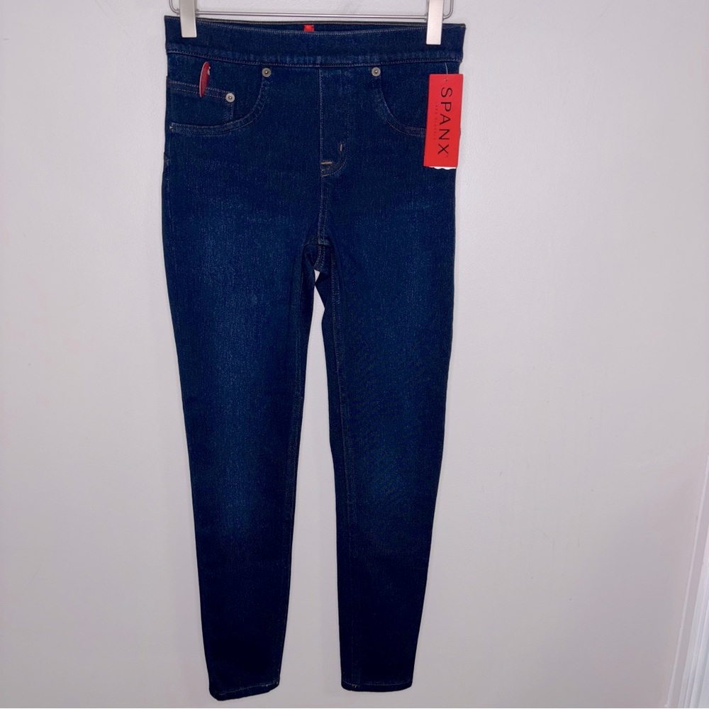 SPANX NEW Jeggings dark rinse Ready to WOW Blue Skinny Ankle length size Small
